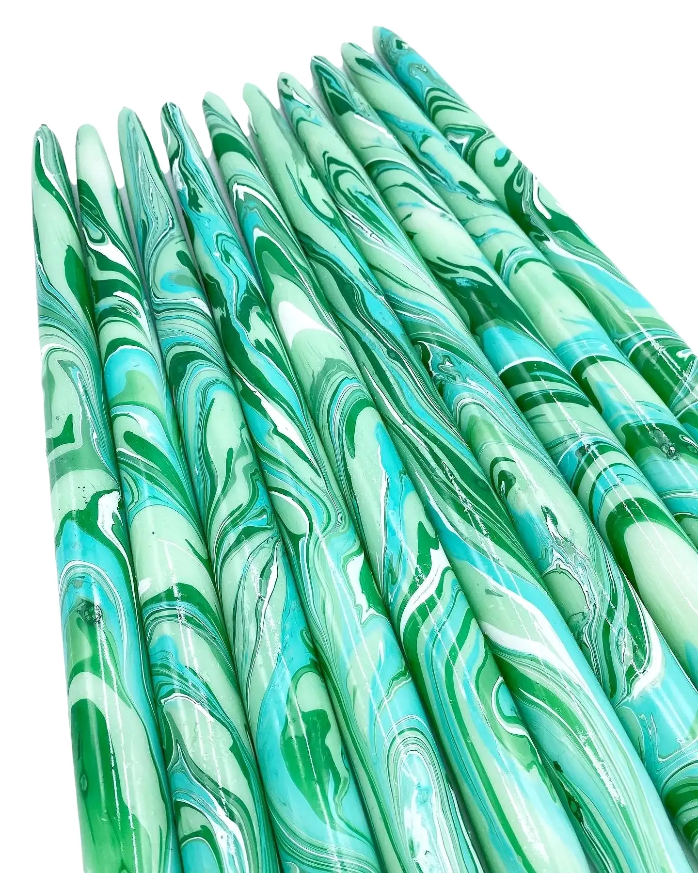 12 Marbled Taper Candle - (multiple colors)