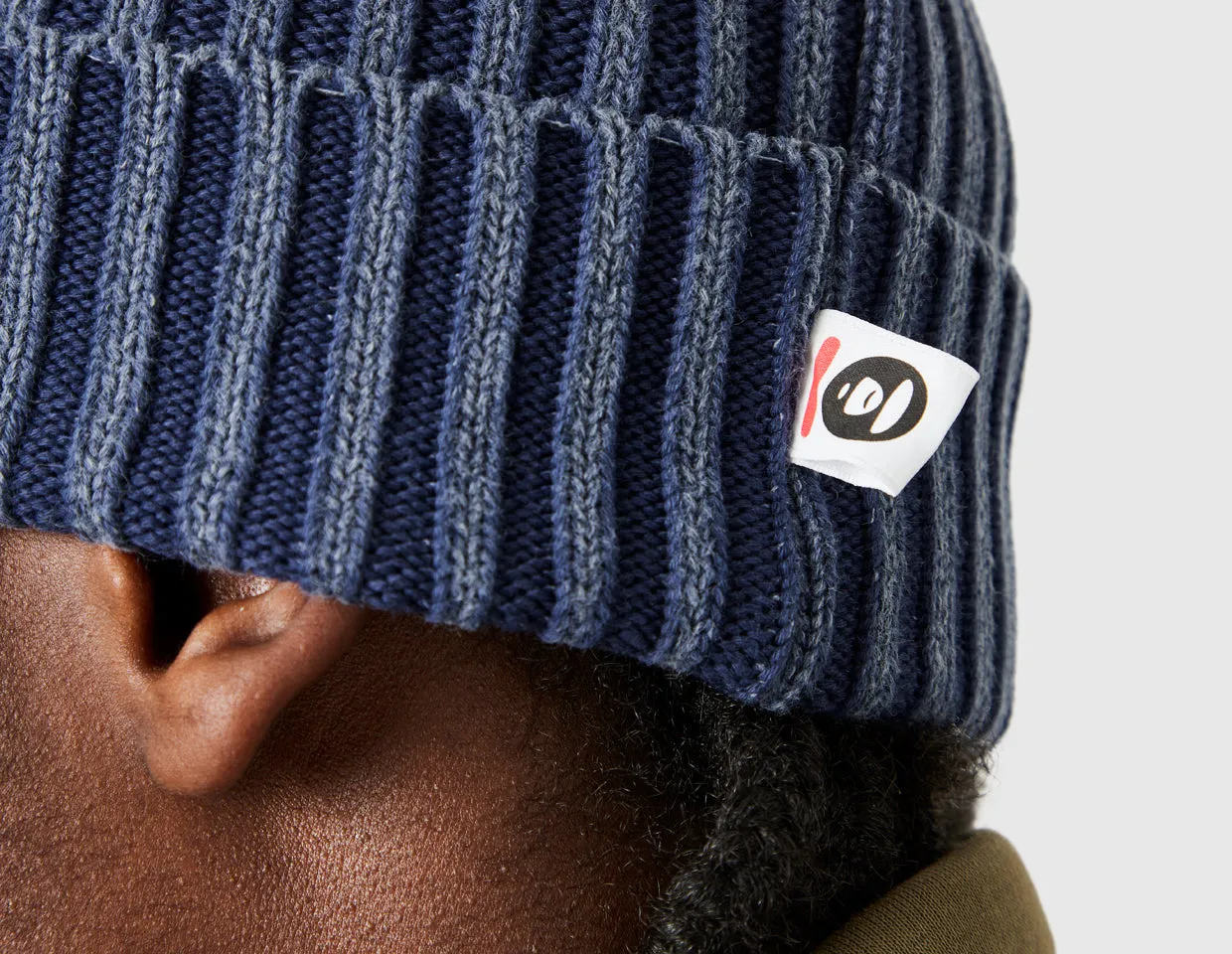 AAPE Now Ribbed Washed Beanie / Navy