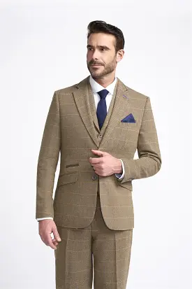 Albert Brown Tweed Check Blazer