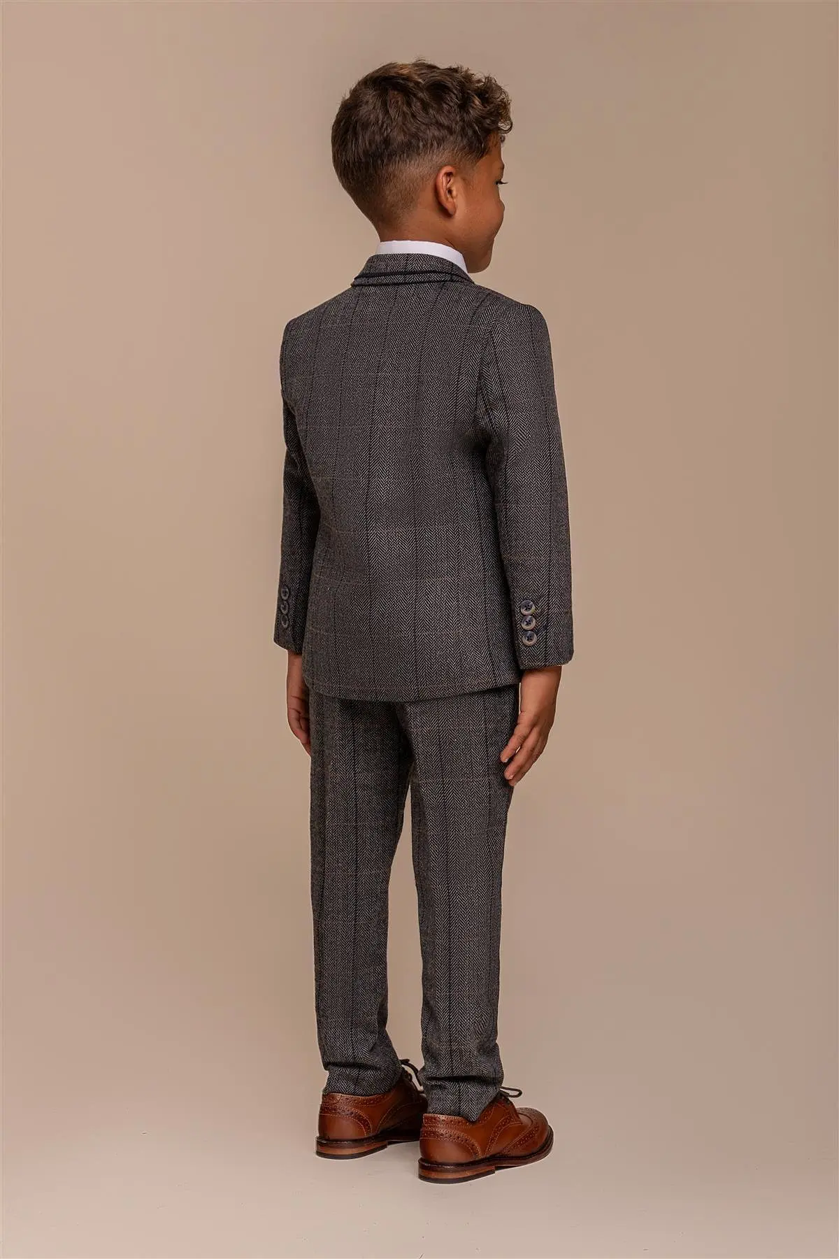 Albert Grey Tweed Check Boys Suit