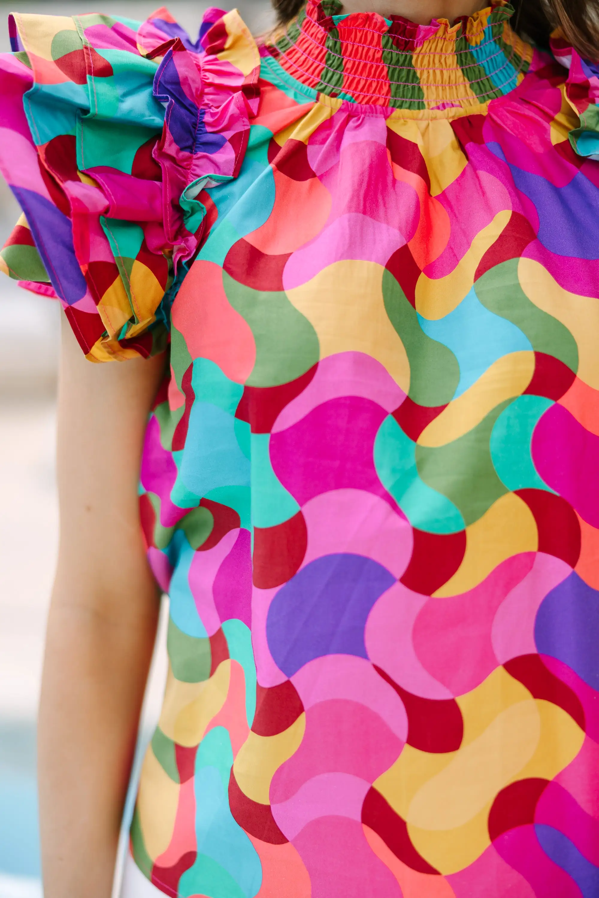 All About The Drama Multi Colored Abstract Blouse