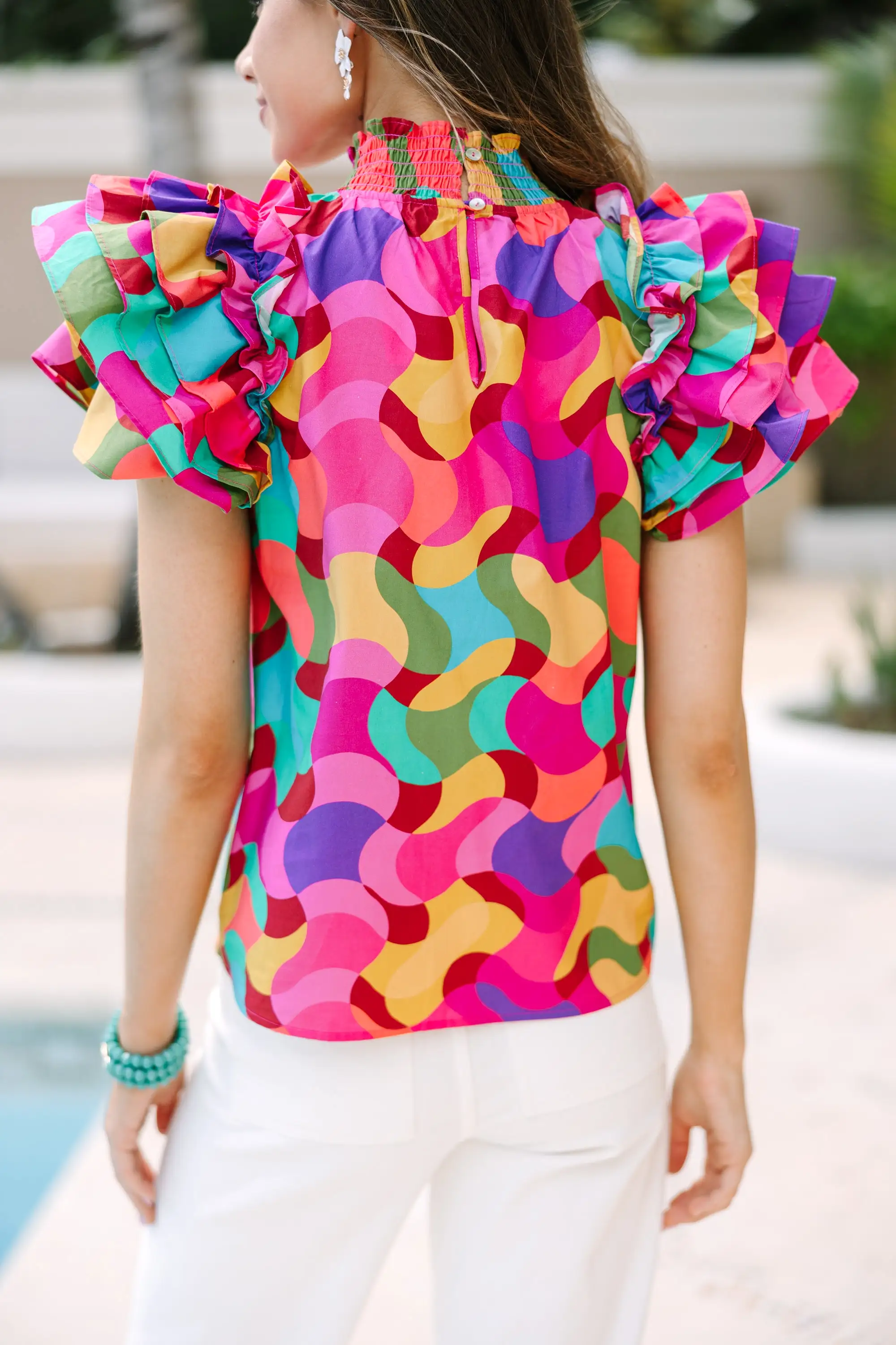 All About The Drama Multi Colored Abstract Blouse