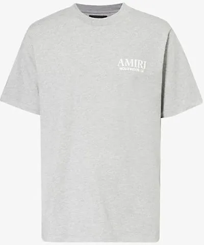 Amiri Mens Grey Bones Stacked regular-fit cotton-jersey T-shirt