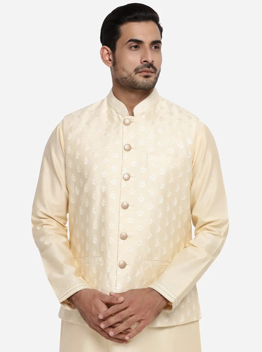 Beige Kurta Set with Beige Jacket  | Azania