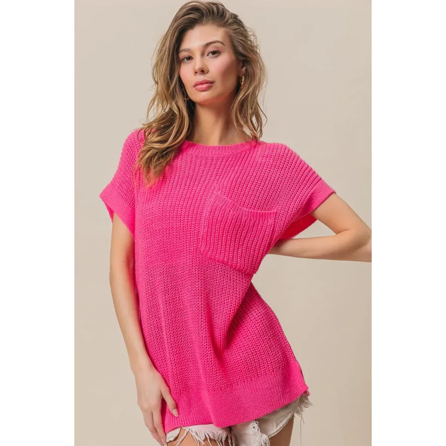 BiBi Patch Pocket Short Sleeve Sweater