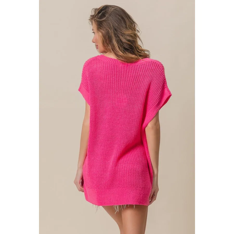 BiBi Patch Pocket Short Sleeve Sweater