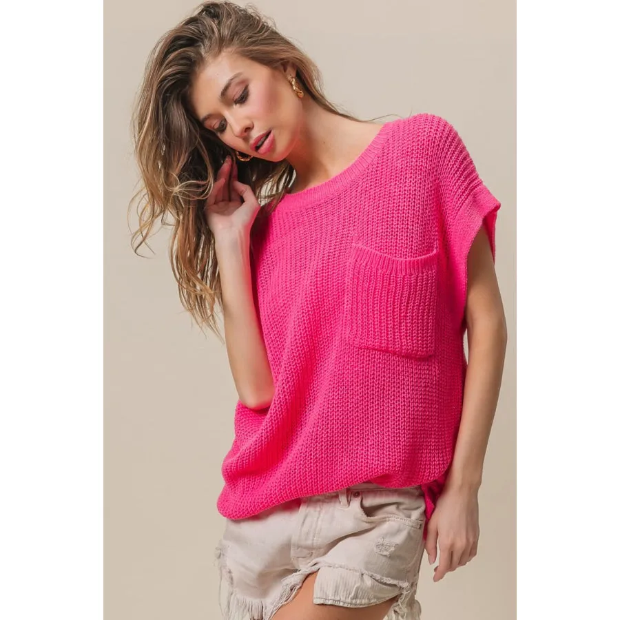 BiBi Patch Pocket Short Sleeve Sweater