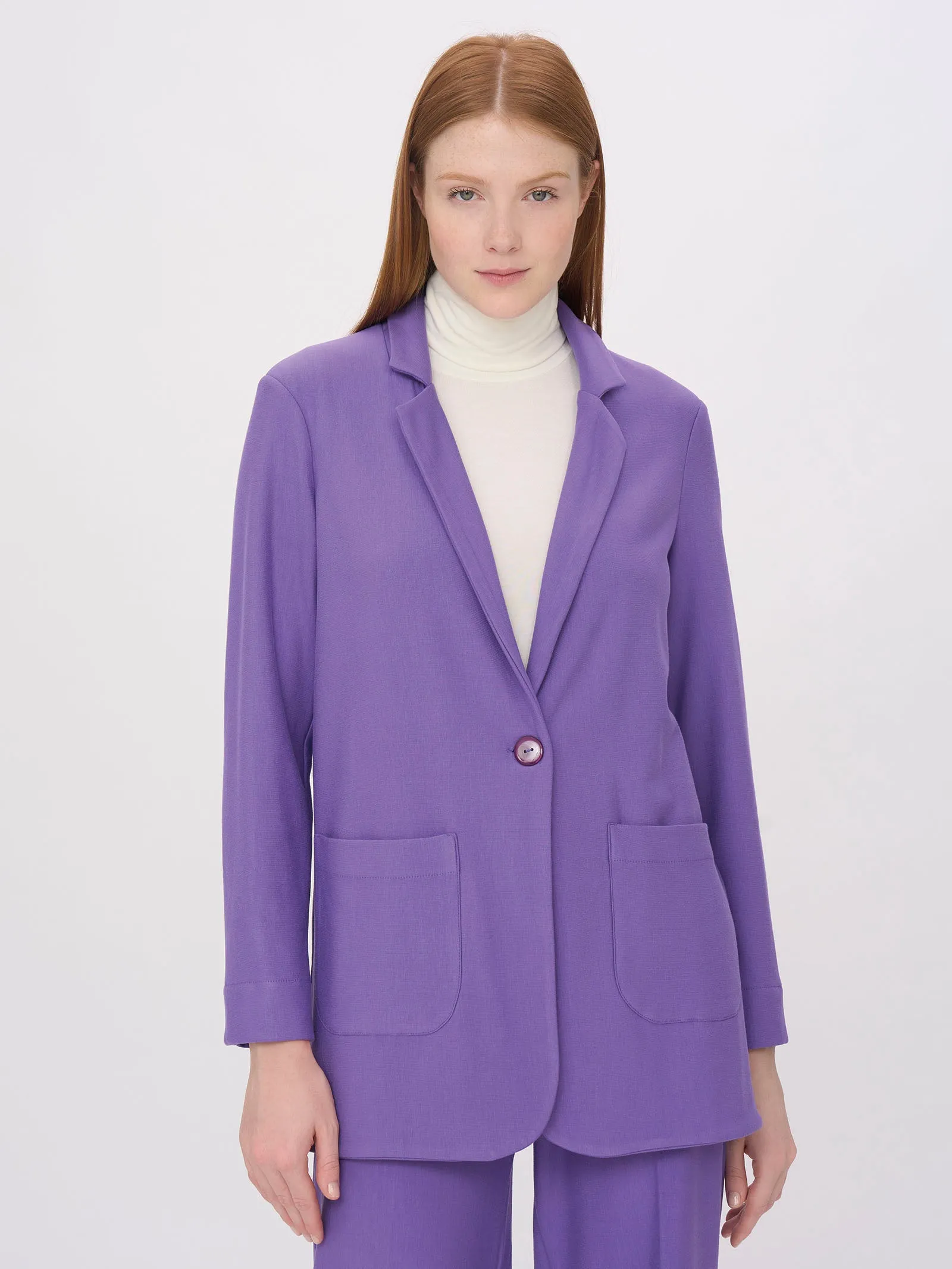 Blazer destrutturato in in Eco Techno Fleece - Juniper