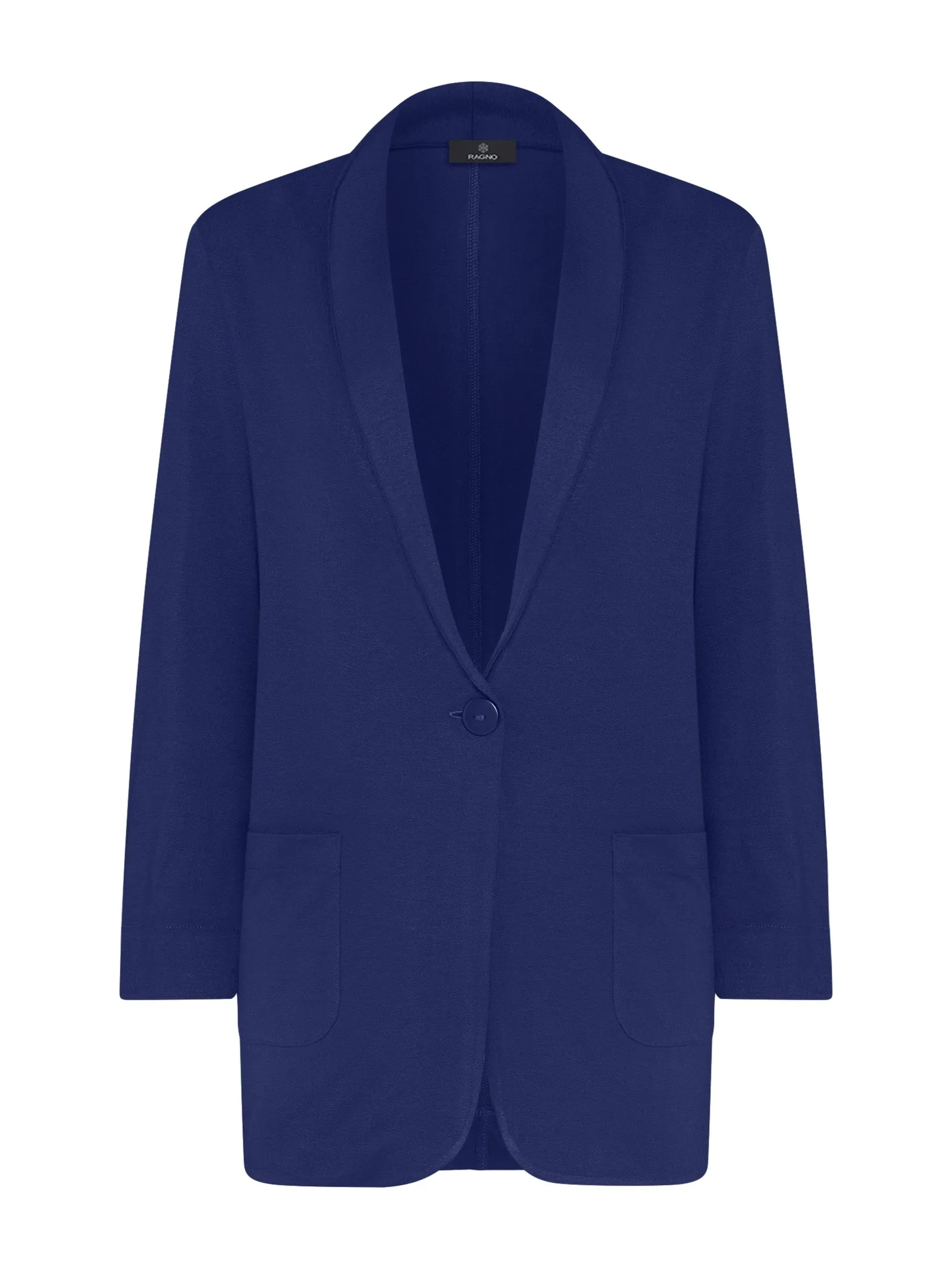 Blazer destrutturato in jersey di viscosa crêpe - Blueberry