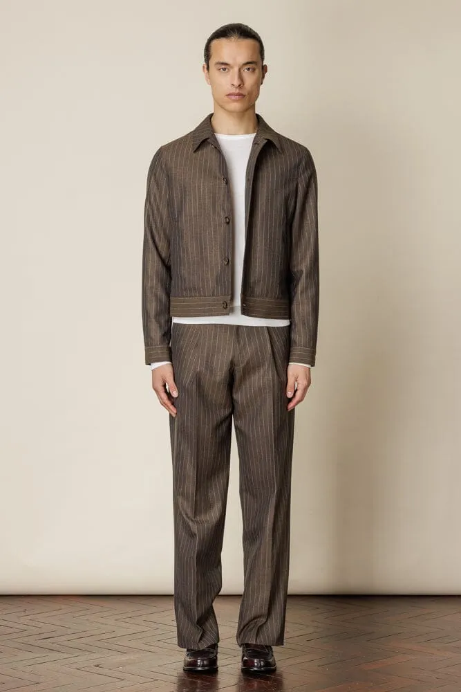 Blouson Set - Brown Pin Stripe