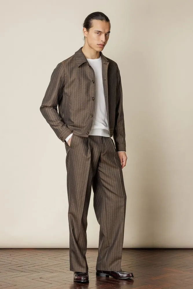 Blouson Set - Brown Pin Stripe