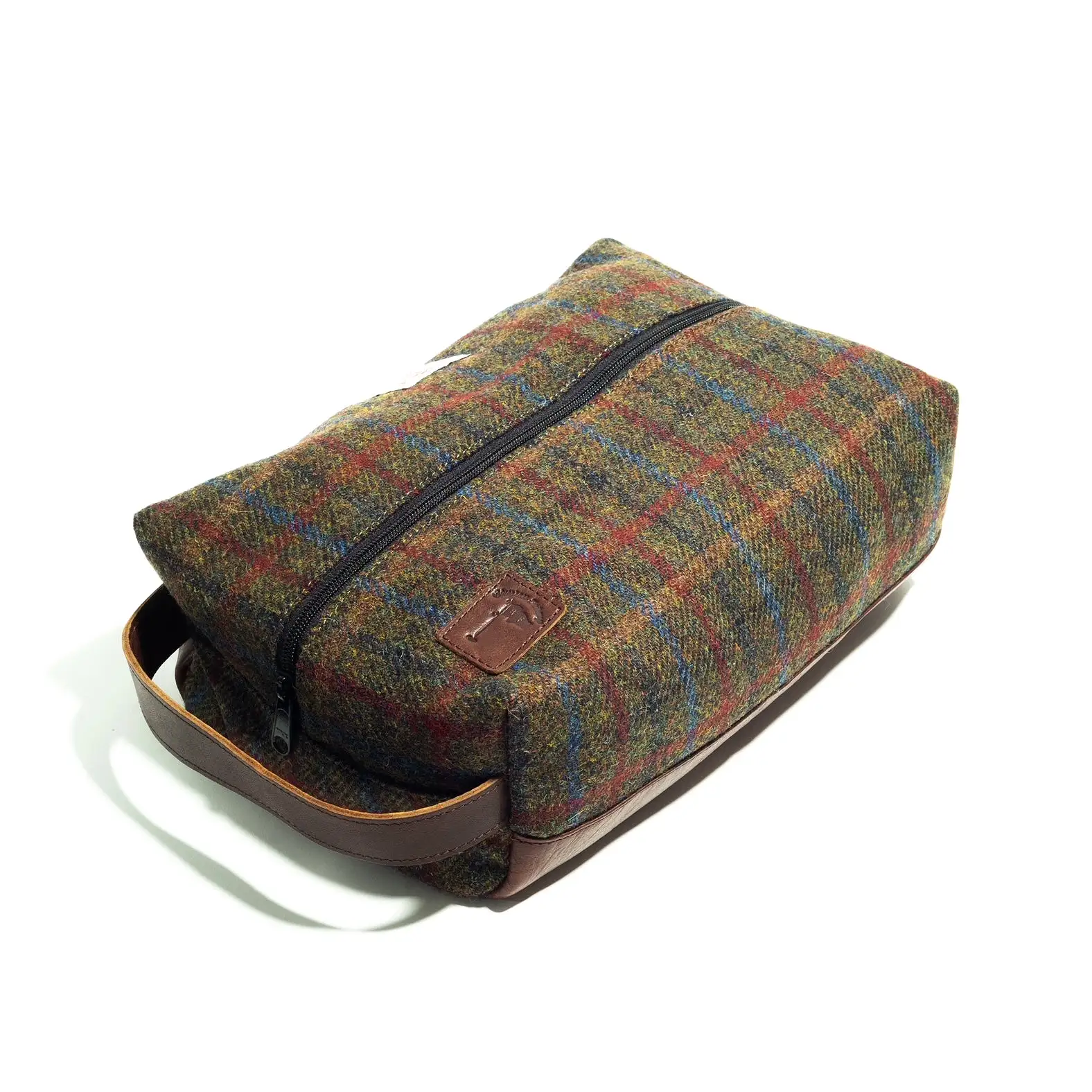 Bluegrass Fairway Shoe Bag in Harris Tweed Olive Check