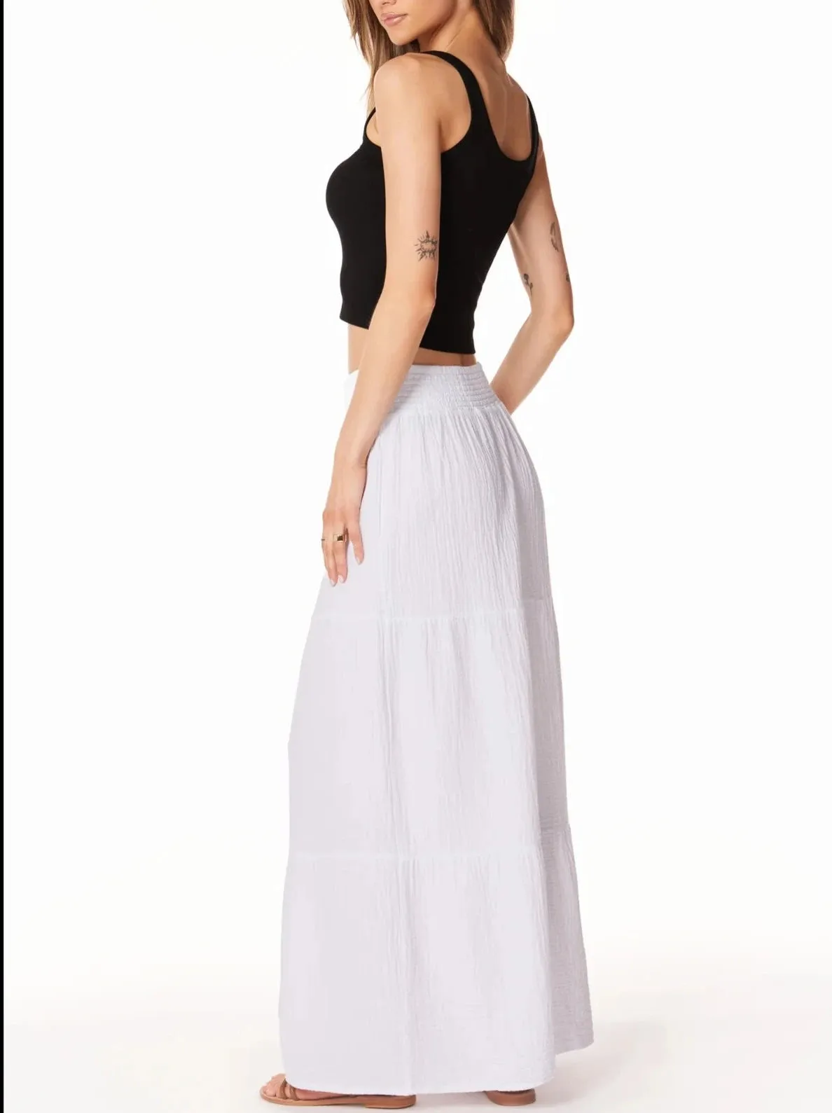 bobi Tiered Maxi Skirt