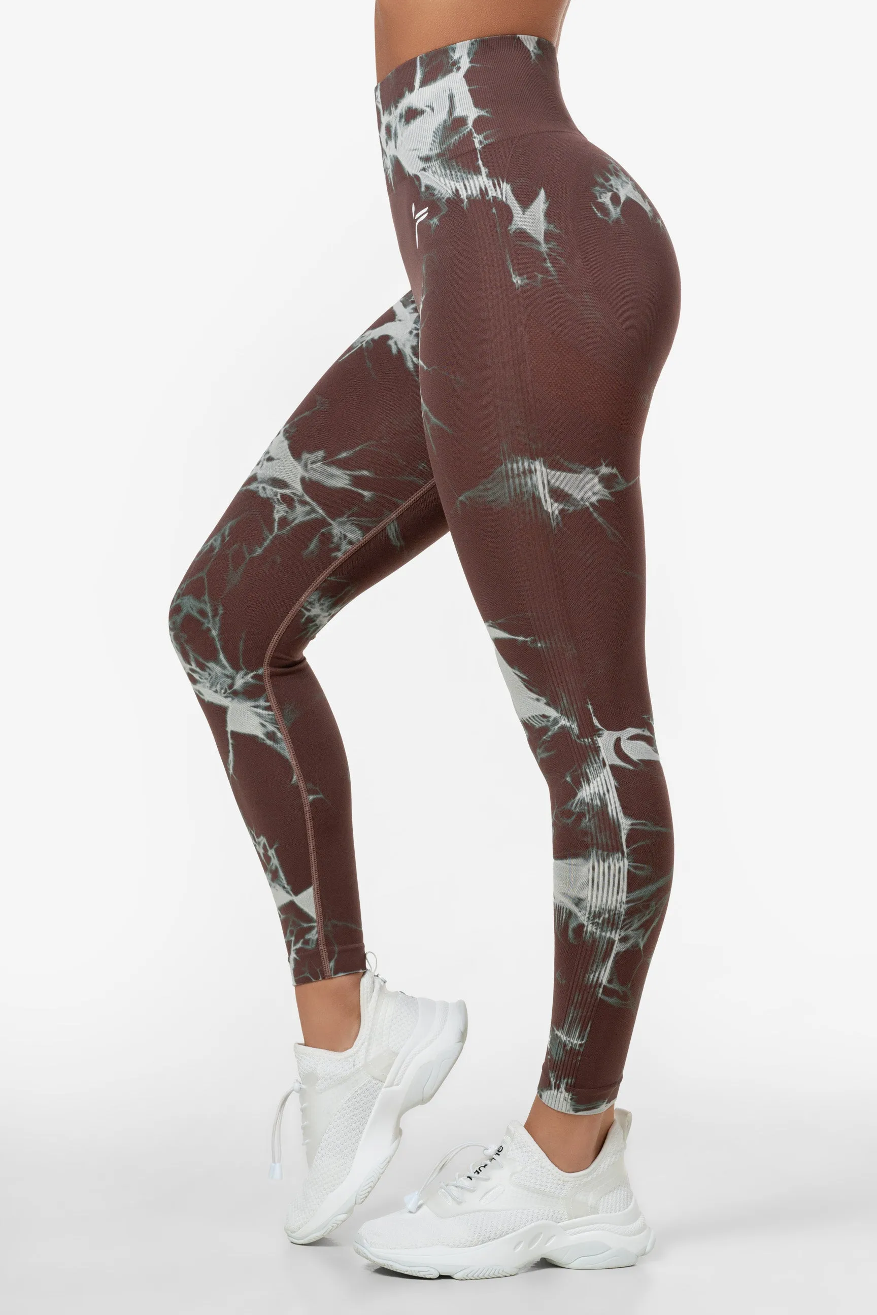 Brown Tie Dye Scrunch Leggings