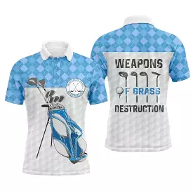 Cadeau Humour Golfeur, Polo de Sport Homme Femme, Polo à Séchage Rapide, Impression Club de Golf - Arme de Destruction de l'Herb