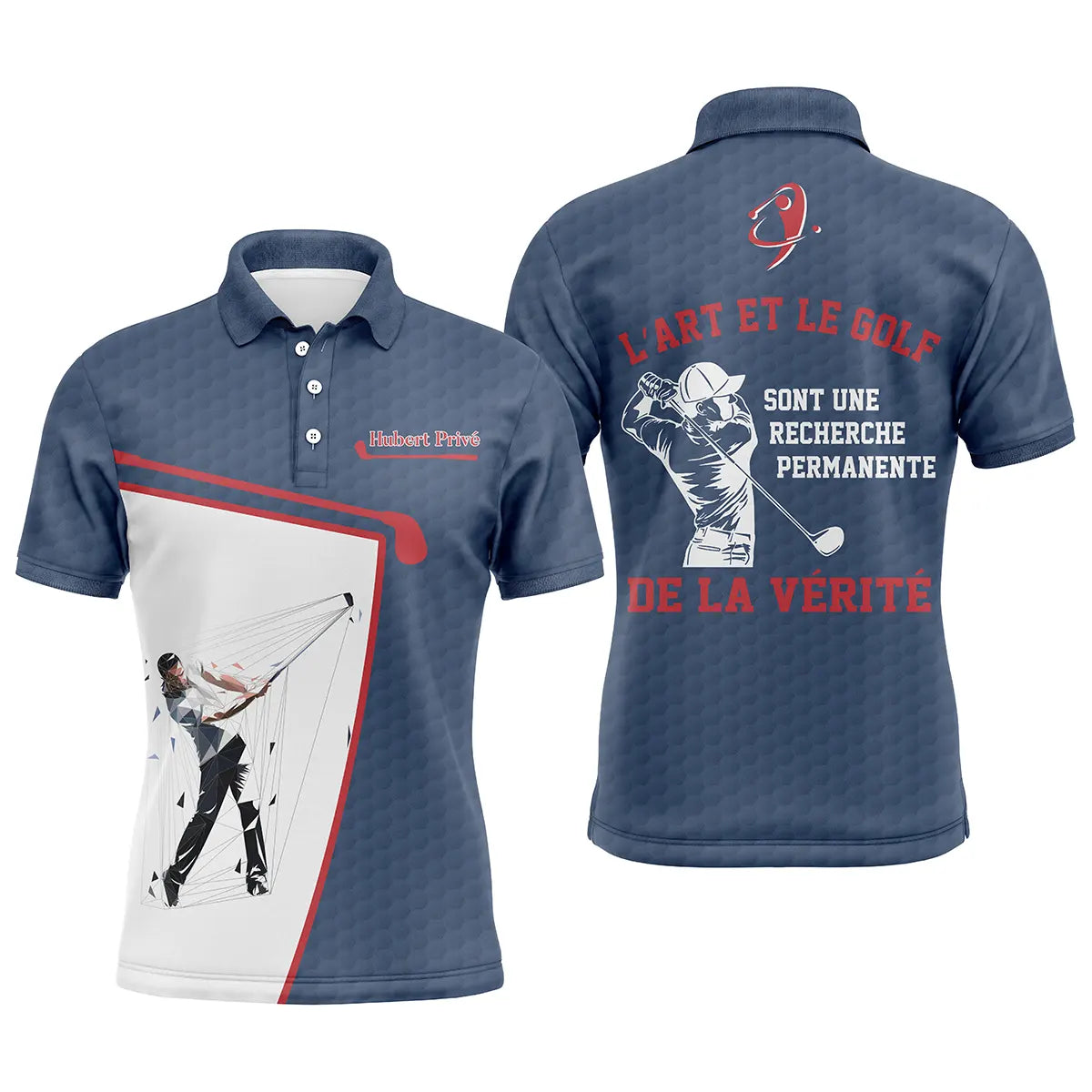 Cadeau Original Golfeur Golfeuse, Fan de Golf, Polo de Sport Personnalisé Homme Femme, Polo à Séchage Rapide, l'Art et Le Golf S