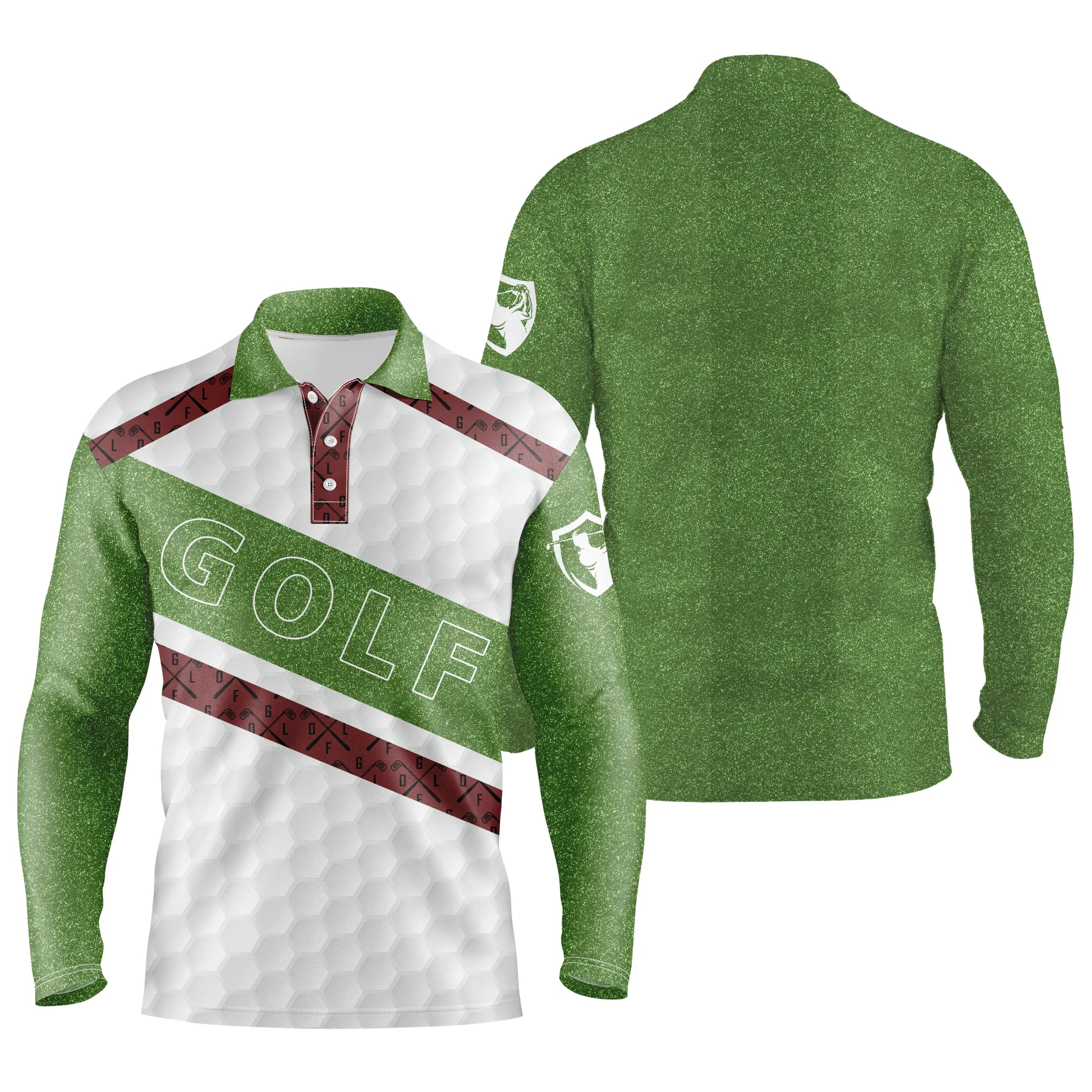 Cadeau Original Personnalisé Golfeur, Polo de Sport Homme Femme, Polo à Séchage Rapide, Impression Parcours de golf, Club de Gol