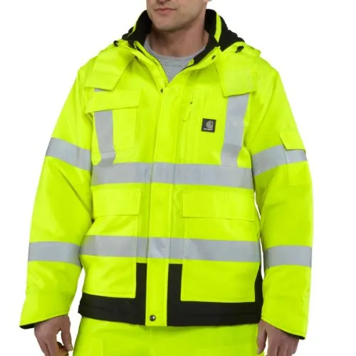 Carhartt 106694 Men's High-Visibility Waterproof Loose Fit Heavy Weight Insulated Class 3 Jacket