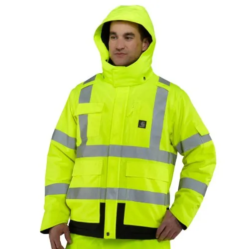 Carhartt 106694 Men's High-Visibility Waterproof Loose Fit Heavy Weight Insulated Class 3 Jacket