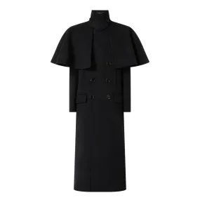 CHLOÉ Double-Breasted Cape Coat - Black 001