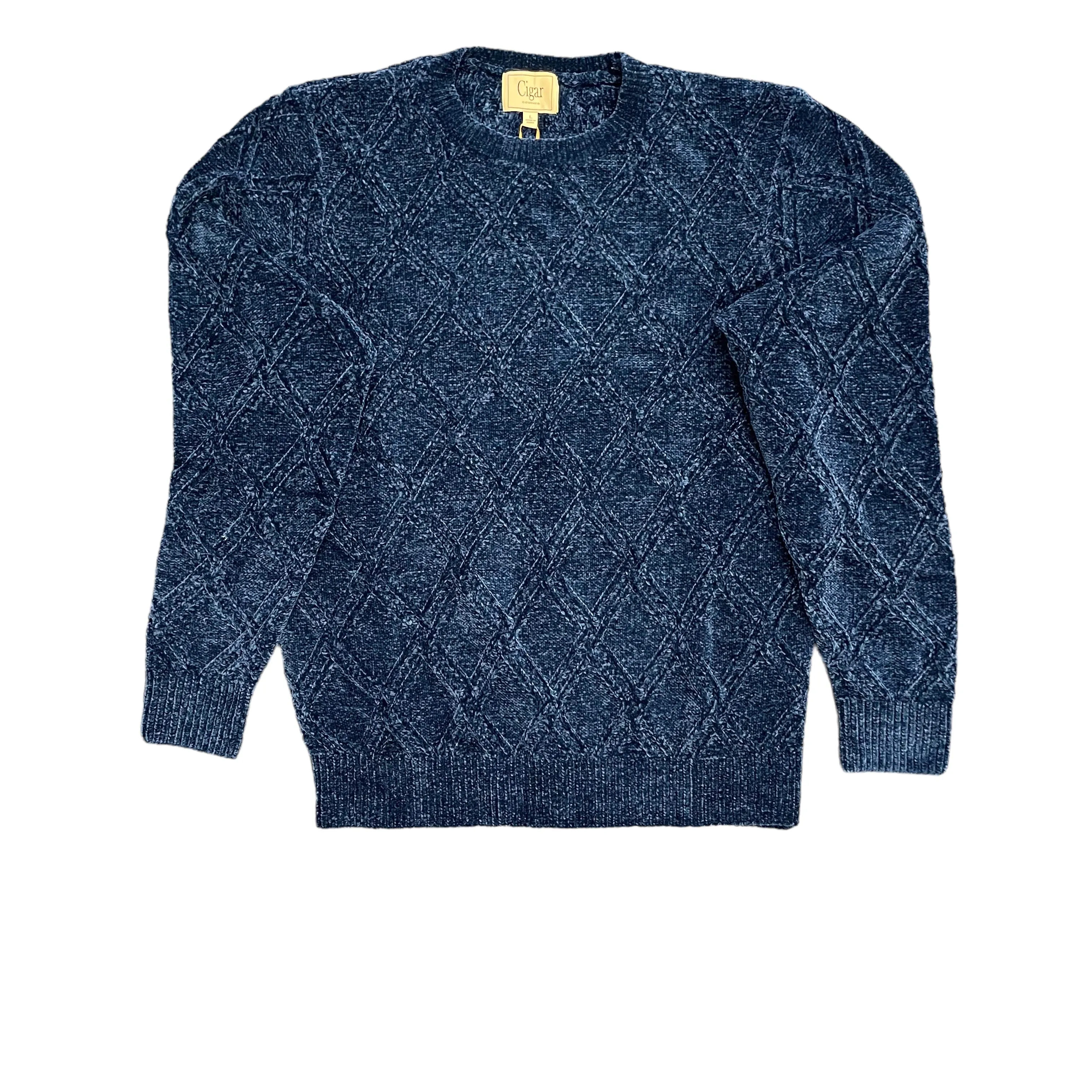 CIGAR COUTURE: Chenille Crew Neck Sweater CH-401