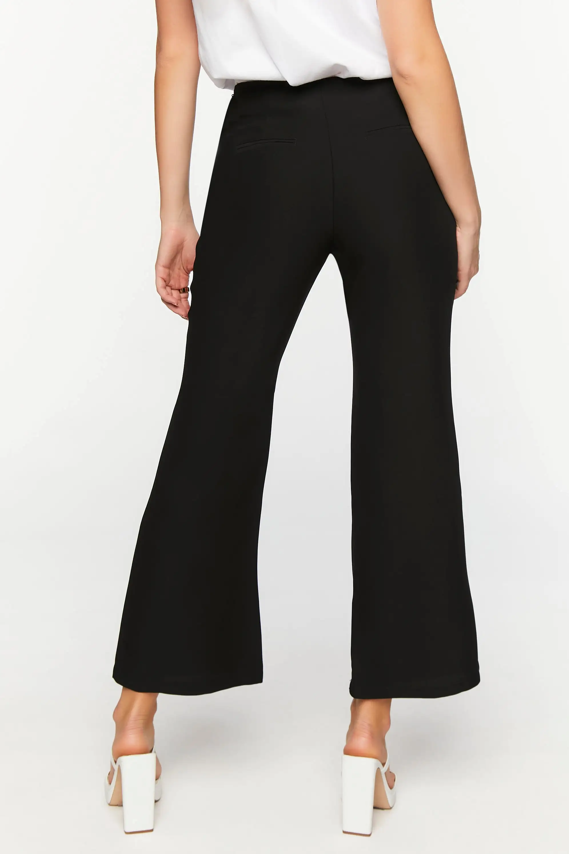 Crepe Flare-Leg Pants