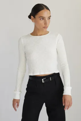 Cropped Fitted Long Sleeve Top