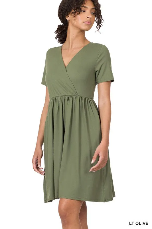 Cross My Heart Surplice Dress