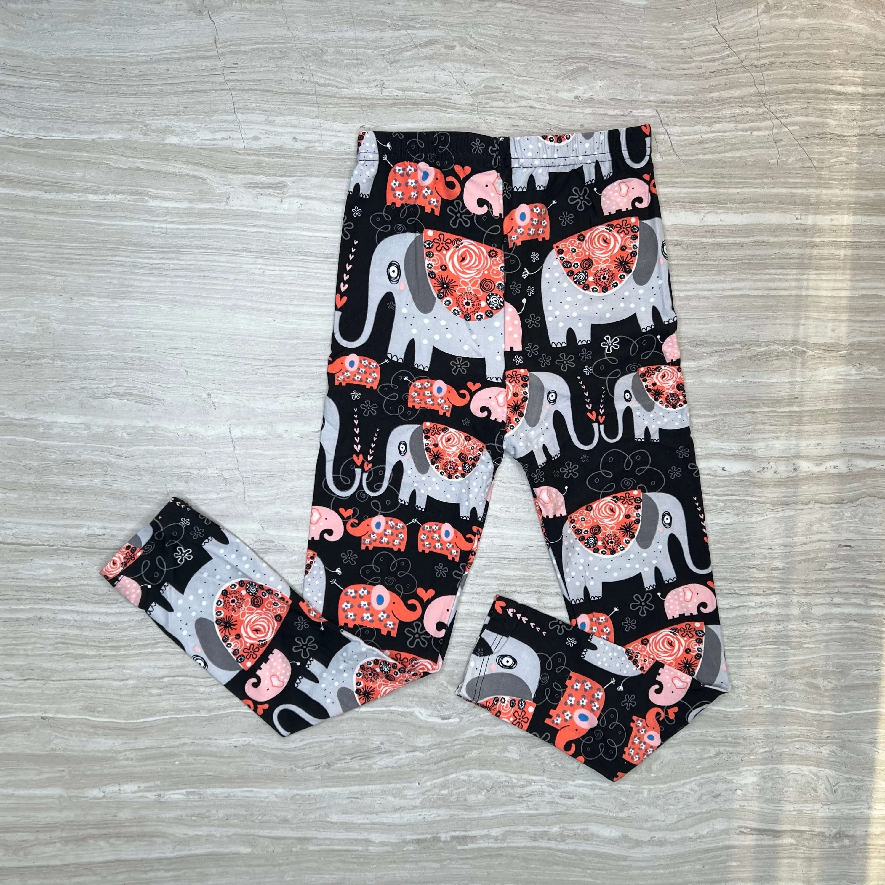 Cute Elephant Print Kids Leggings