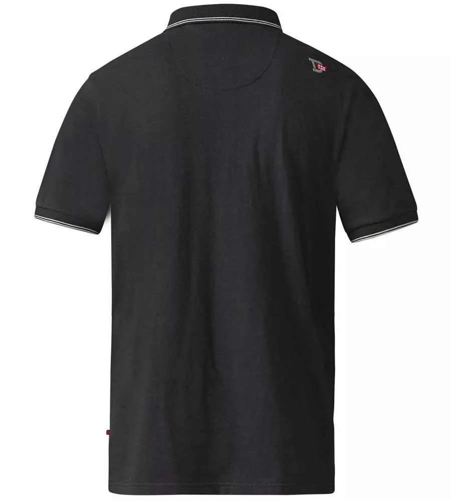 D555 Mens Jaquard Polo With Jersey Back and Sleeve (CECIL BLACK)