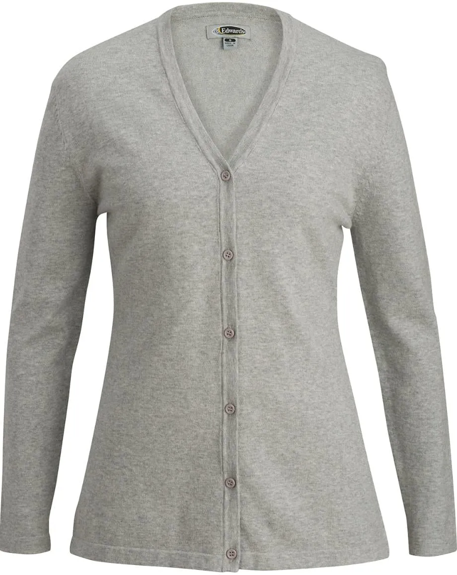 Edwards Ladies V-Neck Fine Gauge Long Cardigan Sweater