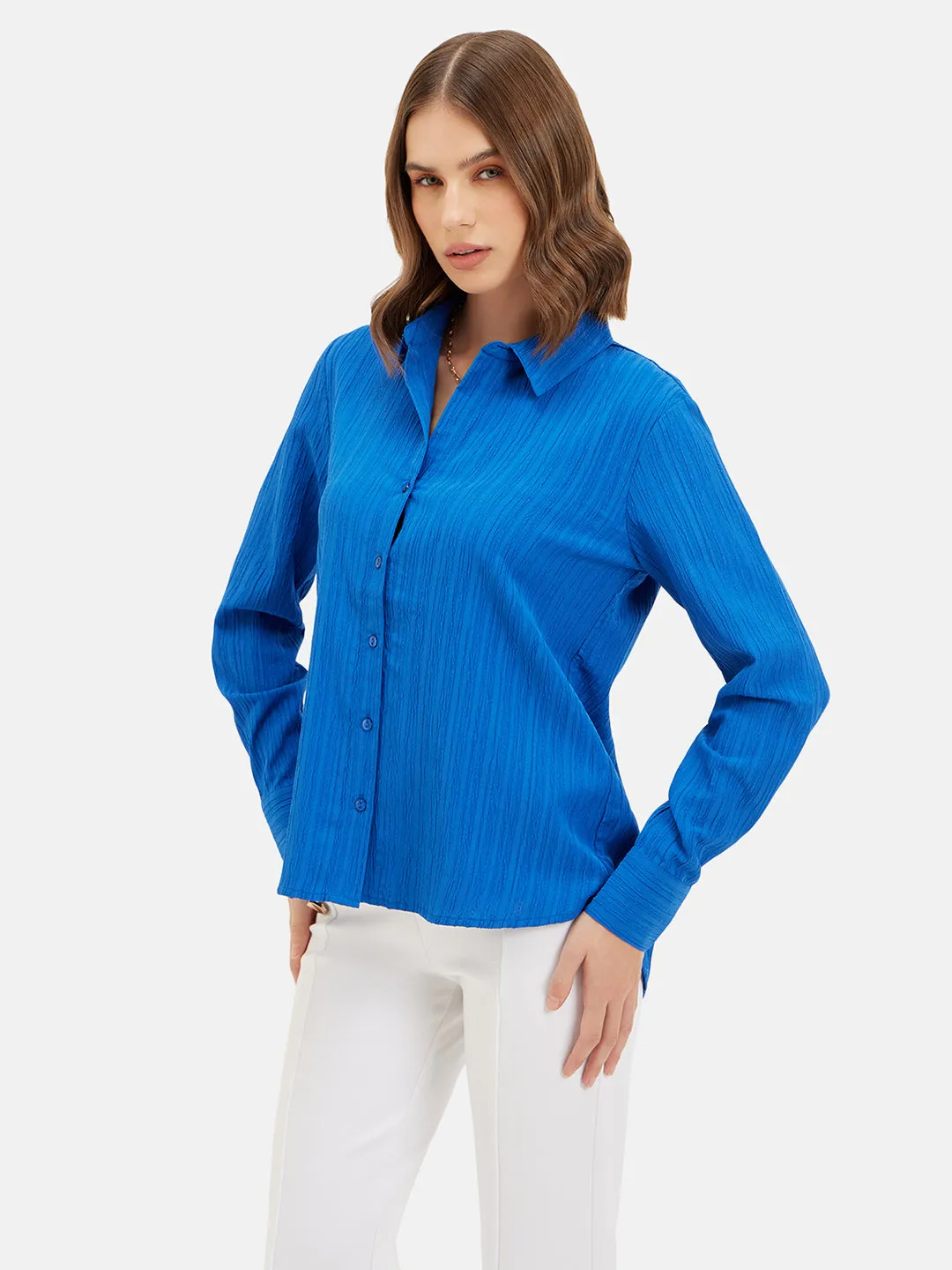 Evelyn Textured Full Sleeves Shirt