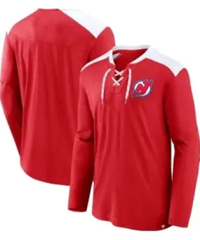 Fanatics Men's NHL Fanatics New Jersey Devils Special Edition 2.0 Long Sleeve Lace-Up T-Shirt