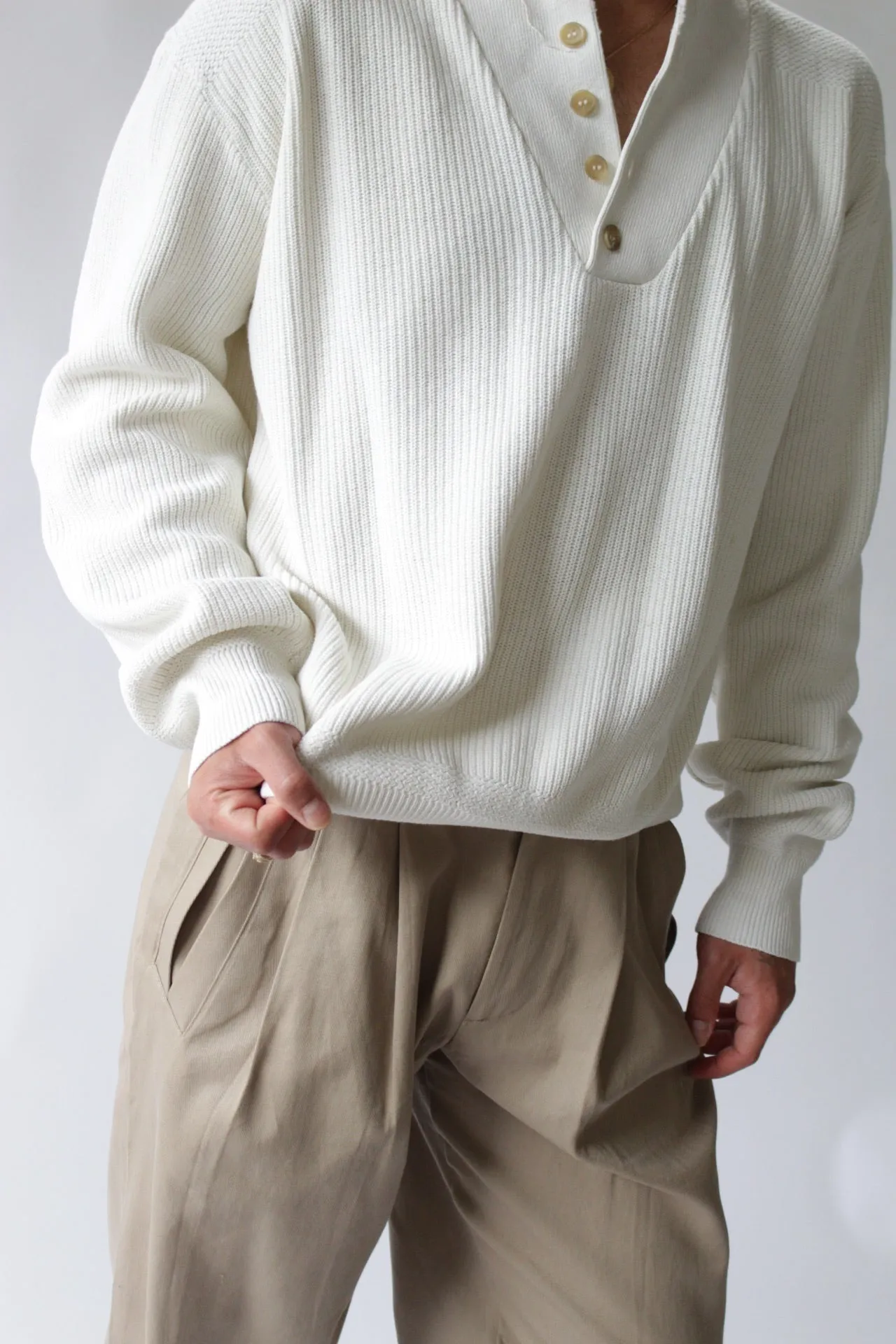 Favorite Vintage Cream Cotton Henley