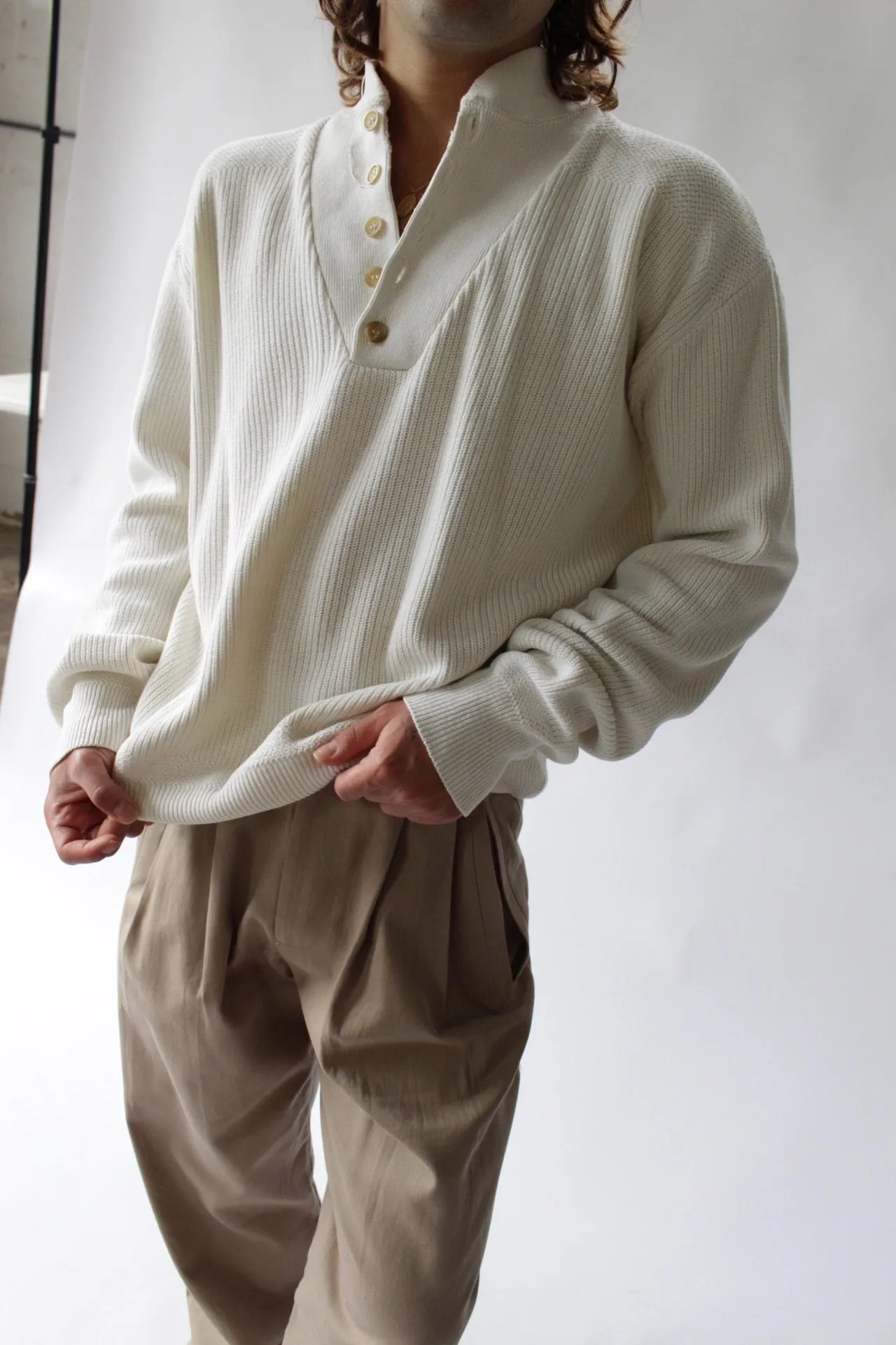 Favorite Vintage Cream Cotton Henley