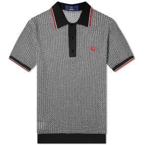 Fred Perry Reissues Jacquard Knitted PoloBlack, White & Red