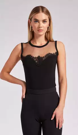 Generation Love - Marilyn Lace Combo Top - Black