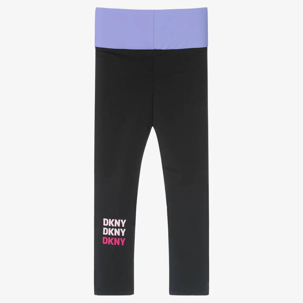 Girls Pink Logo Leggings