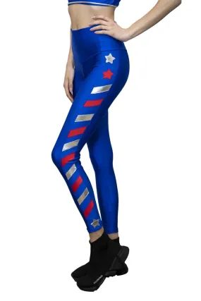 Graffiti Wonder Woman Leggings Blu