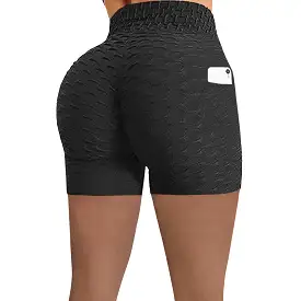 Haute Edition Women's Side Pocket Booty Lift Yoga Active Workout Bike Short