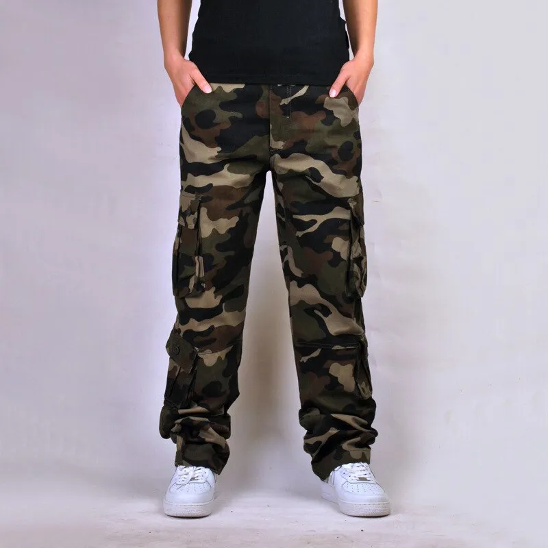 Hip Hop Casual Unisex Multi-pocket Cargo Pants Trousers Joggers