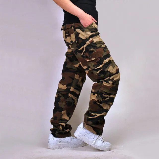 Hip Hop Casual Unisex Multi-pocket Cargo Pants Trousers Joggers