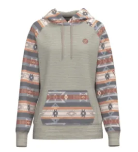 Hooey Girl's Summit Cream Space Dye Aztec Hoodie HH1198CRPK-Y