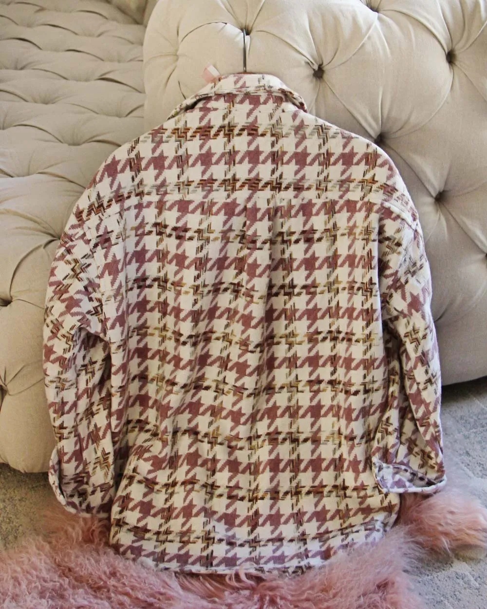 Houndstooth Shirt Jacket