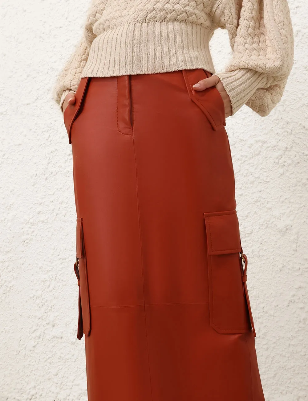 Illustration Leather Skirt