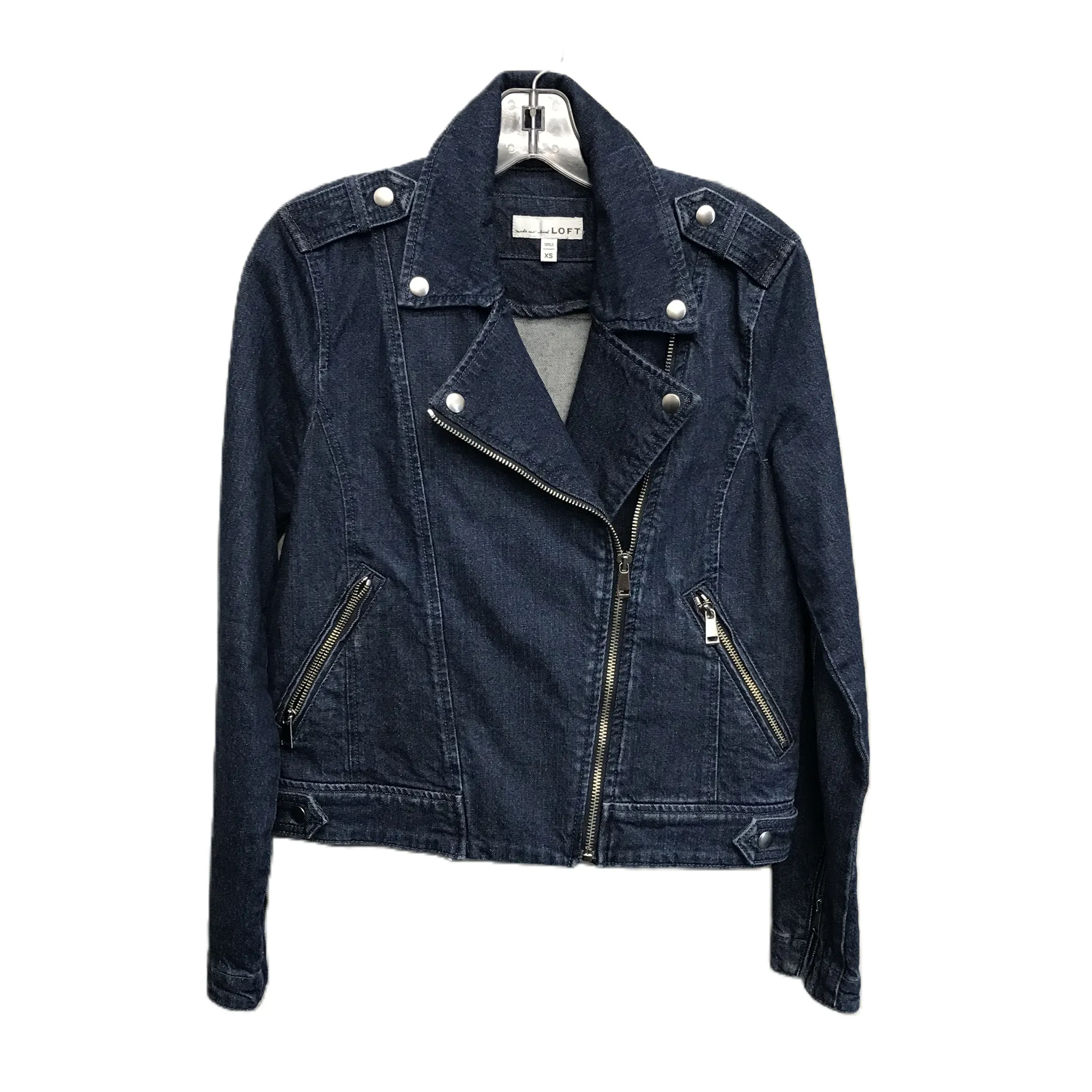 Jacket Denim By Loft In Blue Denim, Size: Xs