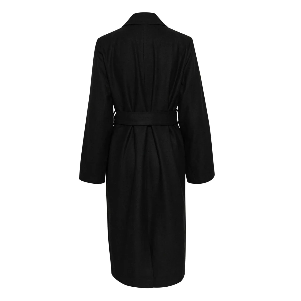 KAFFE Fanny Double-Breasted Belted Coat - Black