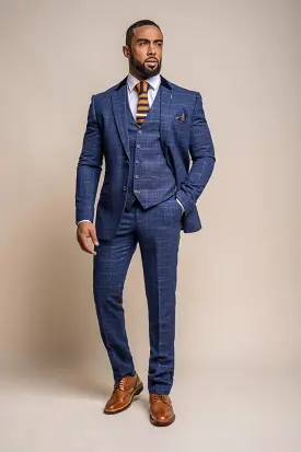 Kaiser Blue Tweed Three Piece Suit