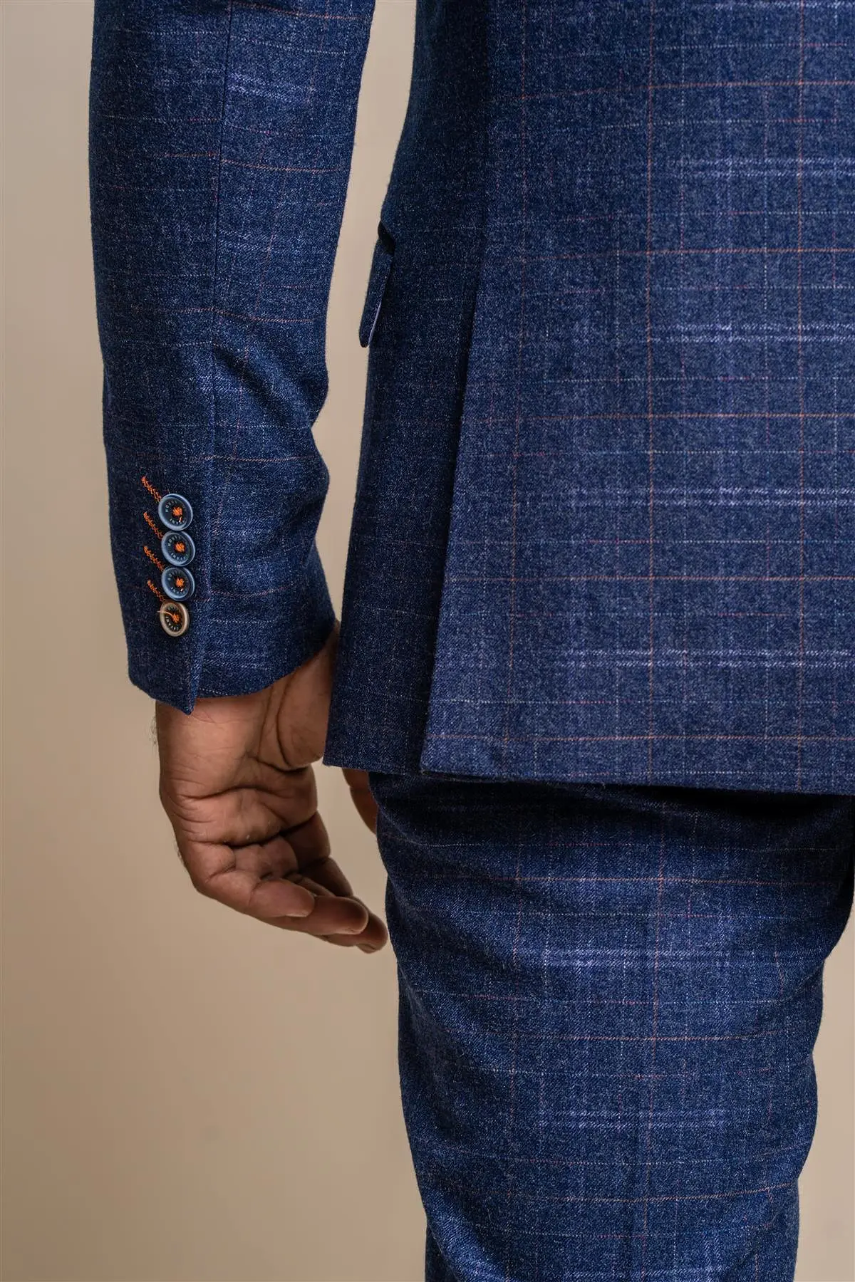 Kaiser Blue Tweed Three Piece Suit