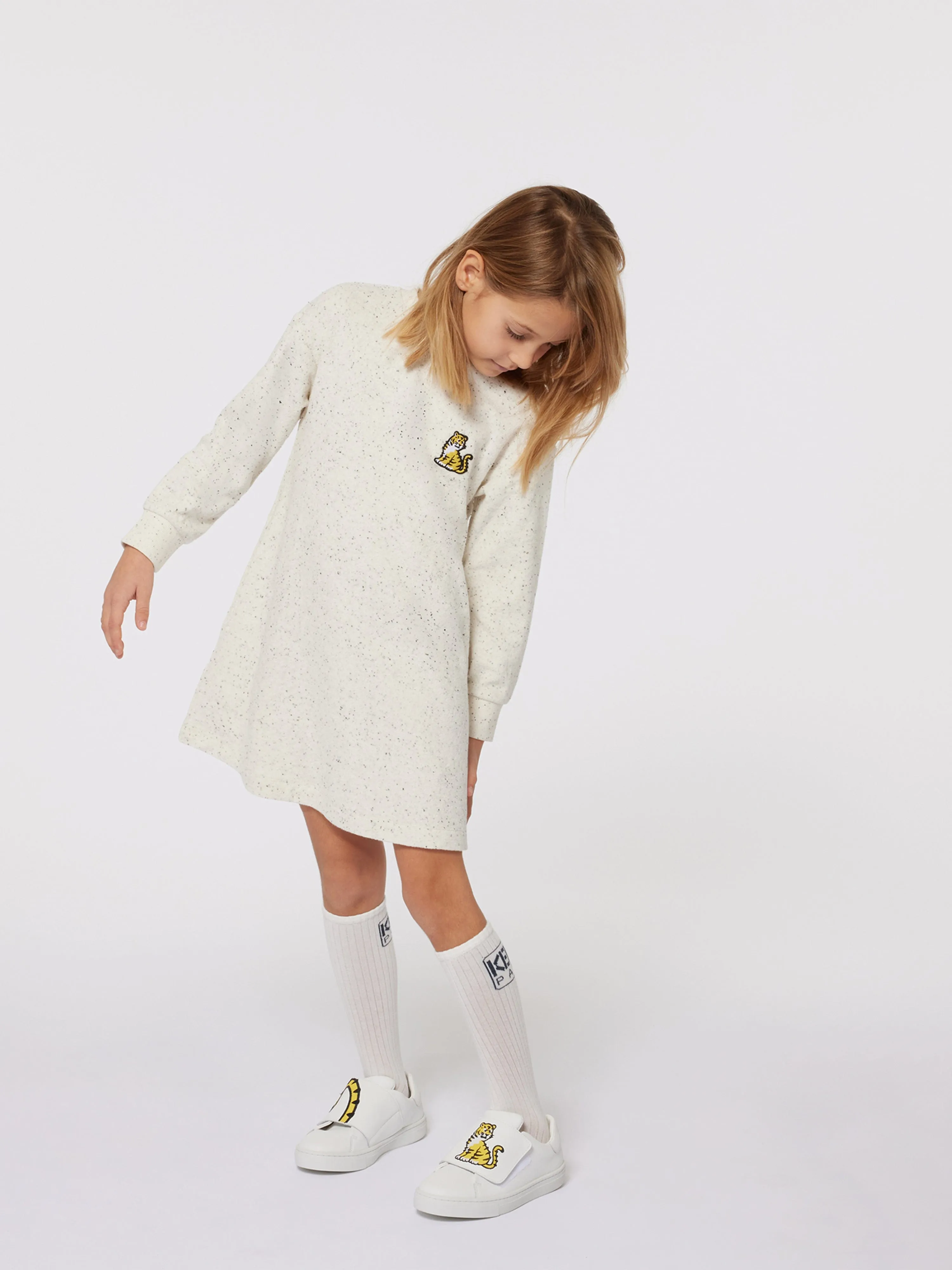 KENZO Girls Kotora Sweater Dress in Ivory